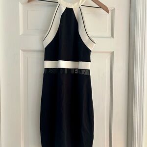 Express Black and White Halter Dress